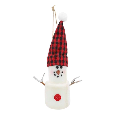 Buffalo Plaid Snowman Ornament