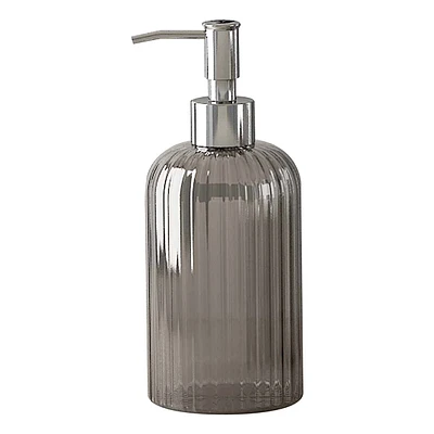 Smoked Glass Soap Dispenser, 8"