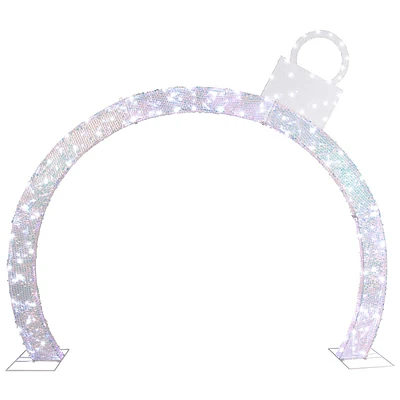 Pre-Lit LED Frozen Snowflakes Ornament Archway, 9.75'