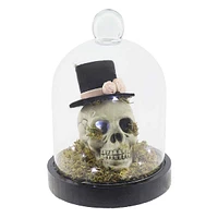 Skull Cloche with Light, 9"