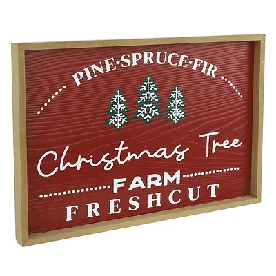 Christmas Tree Farm Wooden Wall Decor, 16"