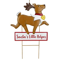 Santa's Little Helper Reindeer Yard Stake, 30"