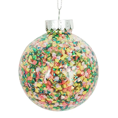 Confetti Shatterproof Ball Ornament, 3.2"