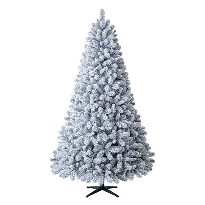 (B15) Unlit Flocked Nordmann Fir Christmas Tree, 7.5'