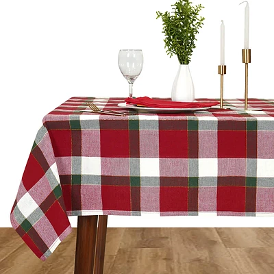 Red & Green Plaid Tablecloth, 60x84