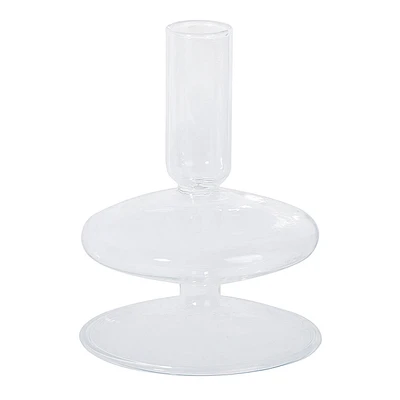 Crosby St. Clear Glass Bubble Taper Candle Holder