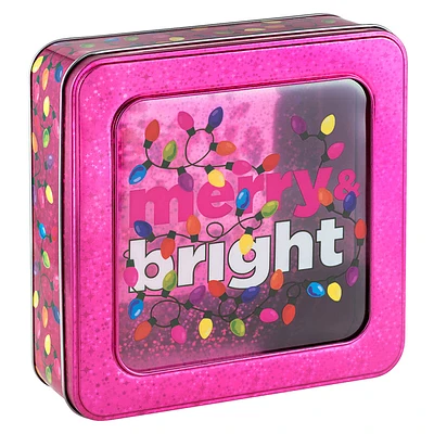 Square Window Tin Sparkle Merry Bright