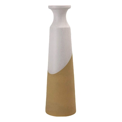 Two-Tone Terracotta Ceramic Floor Vase, 30"