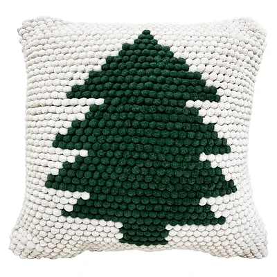 Woven Tree Textured Throw Pillow, 18"