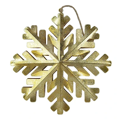 Gold Metal Snowflake Ornament, 8.25"