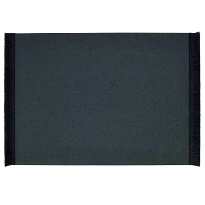 13X17 Solid Navy Blue Faux Leather Rectangle Placemat with Fringe