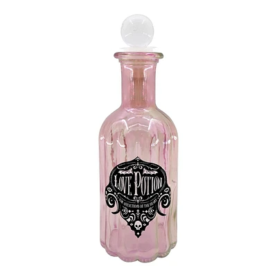 Pink Luster Glass Halloween Bottle, 9"