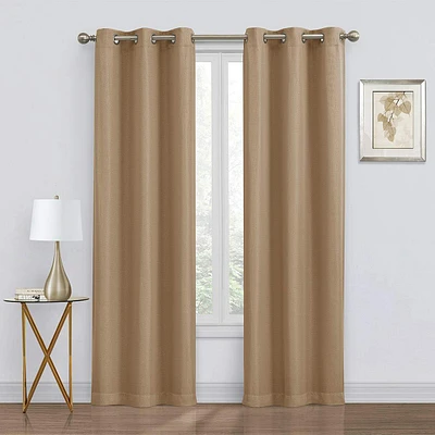 2-Pack Denver Linen Blackout Grommet Curtain Panels, 84"