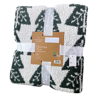 Cozy Tree Knit Throw Blanket, 50X60