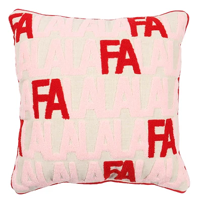 Fa La La La Throw Pillow, 18"