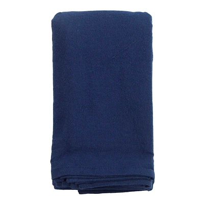 Set of 4 Navy Blue Linen-Like Cotton Napkins, 18"