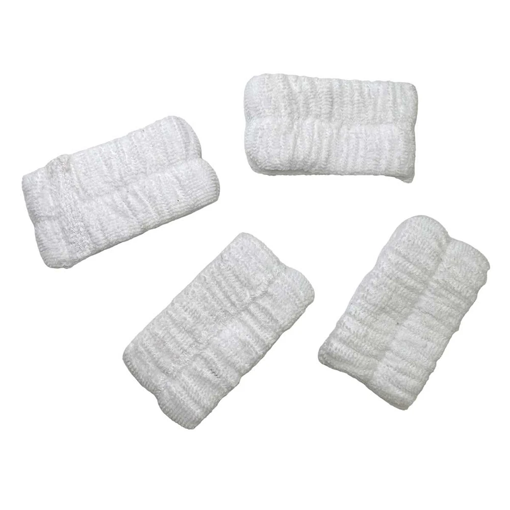 4-Pack White Velour Towel Wrist Wraps