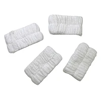 4-Pack White Velour Towel Wrist Wraps