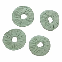 4-Pack Aqua Velour Towel Hair Scrunchies