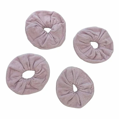 4-Pack Lavender Velour Towel Hair Scrunchies