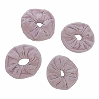 4-Pack Lavender Velour Towel Hair Scrunchies