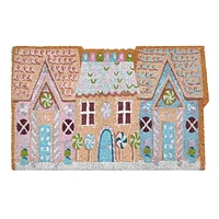 Mrs. Claus' Bakery Gingerbread House Shaped Coir Mat, 18x30