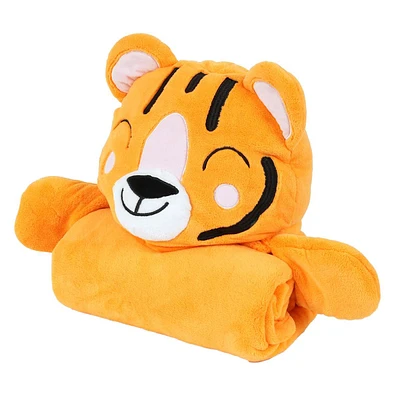 Tiny Dreamers At The Zoo Tiger Hooded Throw Blanket, 40x50