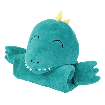 Tiny Dreamers Dinoskater Dino Hooded Throw Blanket, 40x50