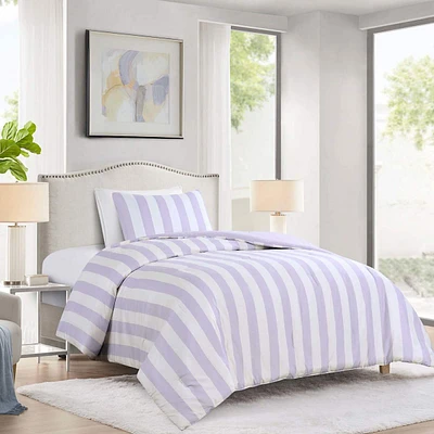 Purple Cabana Stripe 2Pc Twin/Twin Xl Comforter Set