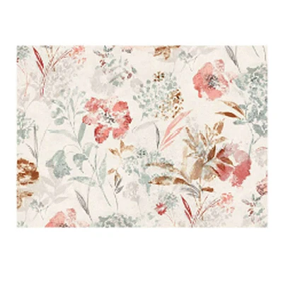 Set of 4 Coral Floral Fields Easy Care Placemats, 14x19