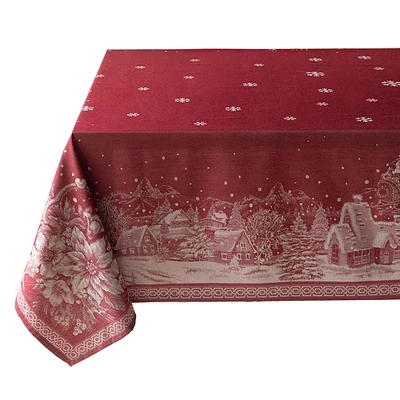 Snowy Village Jacquard Tablecloth, 60x104