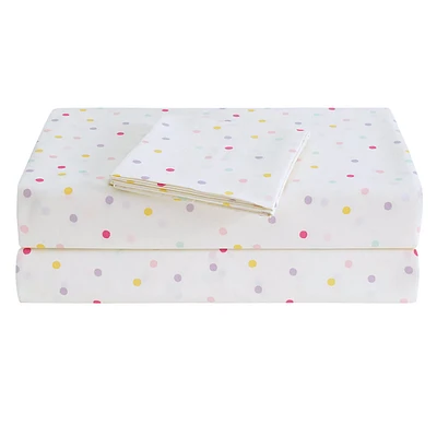 Confetti Print Washed Microfiber 3Pc Twin/Twin XL Sheet Set