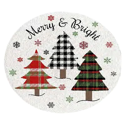 Set of 4 Merry & Bright Christmas Tree Placemats, 15"