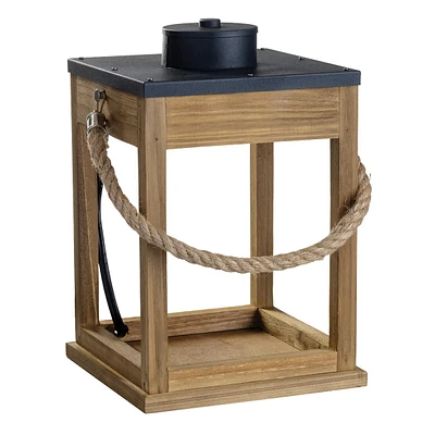 Rope & Wood Candle Warmer Lantern