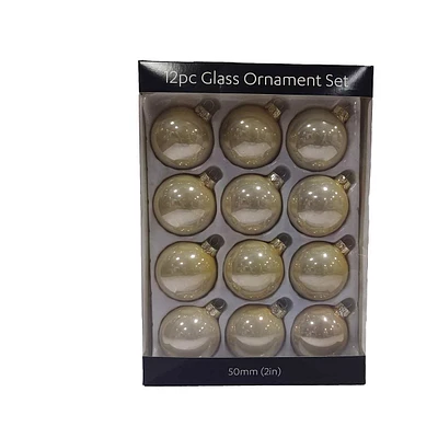 12-Count Pearl Glass Ornaments