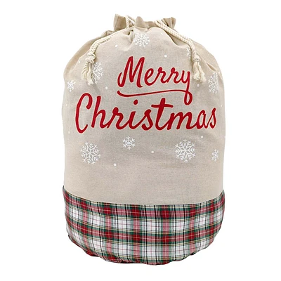 Jumbo Merry Christmas Fabric Gift Bag, 24x27