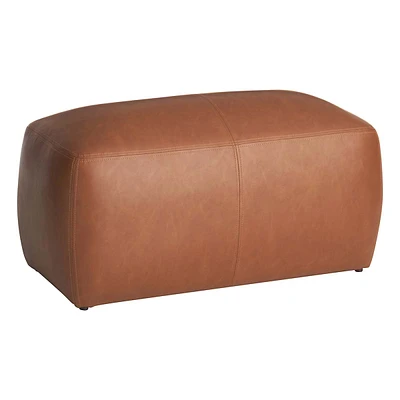 Beau Cognac Faux Leather Bench