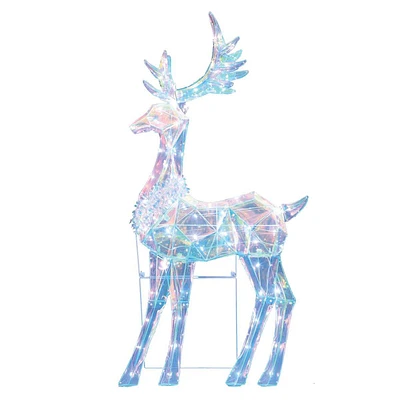 Outdoor Pre-Lit LED Prismatic Polygon Reindeer, 52"