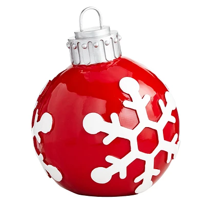 Red Ornament with Snowflake, 27"