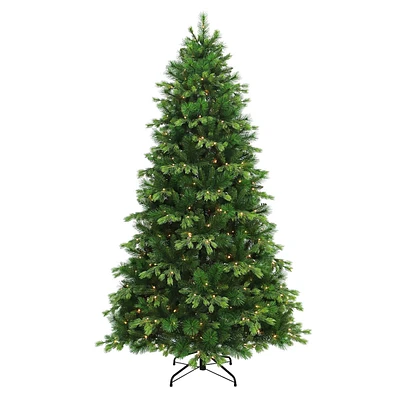 (B25) Pre-Lit Pacific Pine Christmas Tree, 7.5'