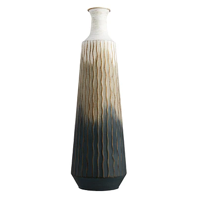 Grey Tribal Metal Vase