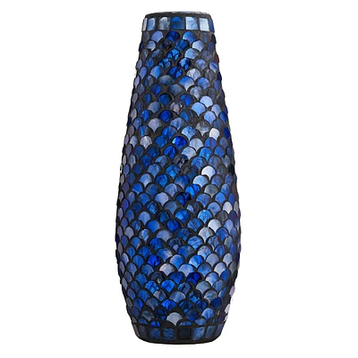 Blue Mosaic Bala Vase, 15"