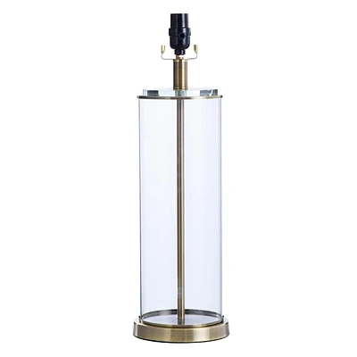 Providence Clear Glass Pillar Table Lamp Base, 21"