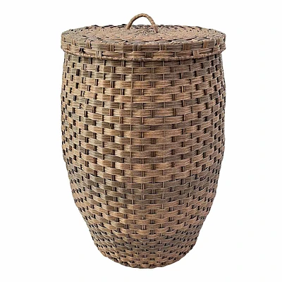 Woven Oval Hamper with Lid