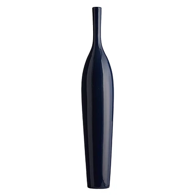 Navy Blue Ceramic Floor Vase, 37"