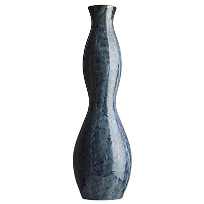 Blue Variable Glaze Ceramic Floor Vase, 31"