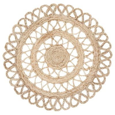 Natural Jute Round Accent Rug, 38"