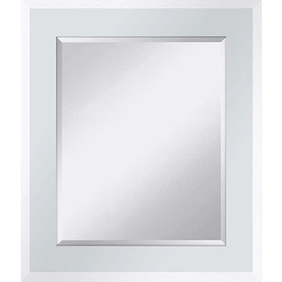Bevel with High Gloss White Frame Wall Mirror, 16x20