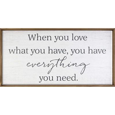 18X36 Everything You Need Framed Textured Canvas