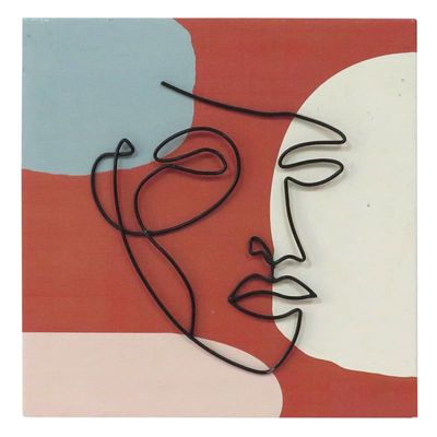 Tracey Boyd Abstract Face Metal Wall Art, 14"